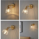 Axyaa Clear Glass Copper Wall Lights Nordic Modern Rotation Switch Lighting