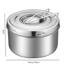 Axyaa Stainless Steel Compartment Lunch Box - Anti-scalding Round Fast Food Cup