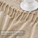 Axyaa Chenille Knit Throw Blanket with Fringe Tassels