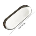Axyaa Stainless Steel Snack Dish Oval Serving Tray Sushi Plate Dinnerware Axyaa Metal BBQ Plate