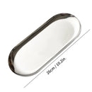 Axyaa Stainless Steel Oval Serving Tray Snack Dish Sushi Plate