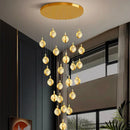 Axyaa Crystal Chandelier Stair Pendant Lamp Living Room Interior Lighting