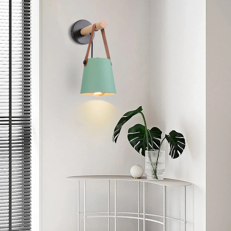 Axyaa Wood Sconce LED Wall Lamp Shade for Modern Indoor Lighting