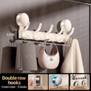 Axyaa Strong Suction Cup Hook Towel Rack for Bathroom and Kitchen