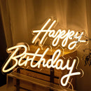 Axyaa Happy Birthday LED Neon Sign on Transparent Acrylic Base