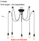 Axyaa Black Spider Chandelier: Vintage Industrial Pendant Light for Farmhouse Dining Room