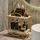 Axyaa Gold Makeup & Cosmetics Organizer Tray - 2 Tier Display Rack
