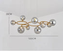 Axyaa Smoke Grey Glass Pendant Light Chandelier for Living Room