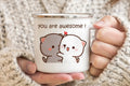 Axyaa Cute Animal Enamel Cup Breakfast Mug Set