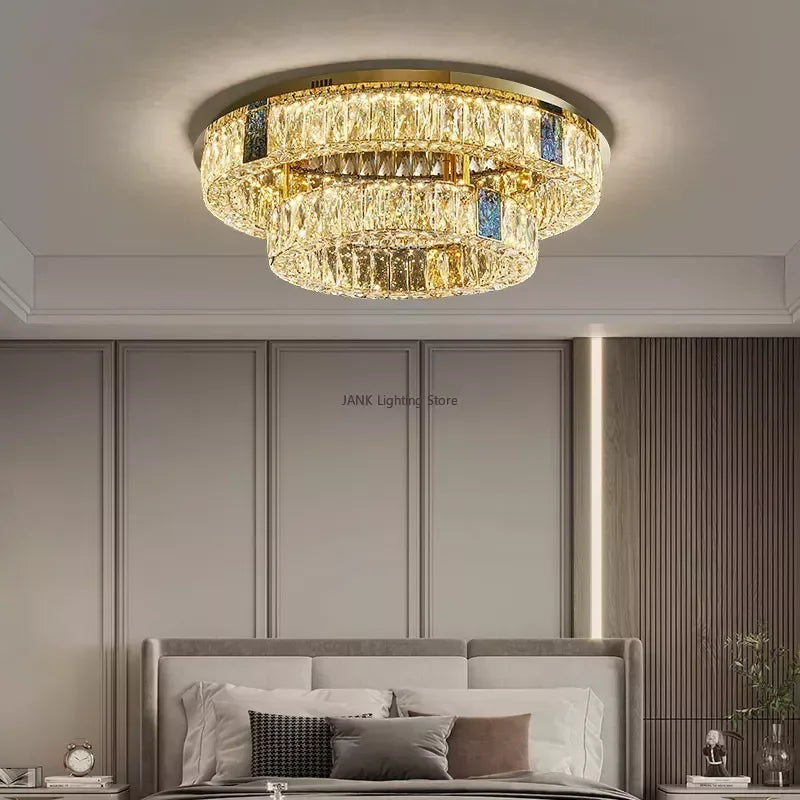 Luxury Gold Crystal Pendant Light by Axyaa for Elegant Home Decor