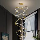 Axyaa Modern Stair Chandelier Pendant Light Ceiling Lamp LED Chandeliers Living Room