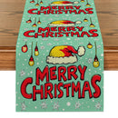 Axyaa Christmas Farmhouse Table Runner Lights Bells Party Decor Dining Cloth