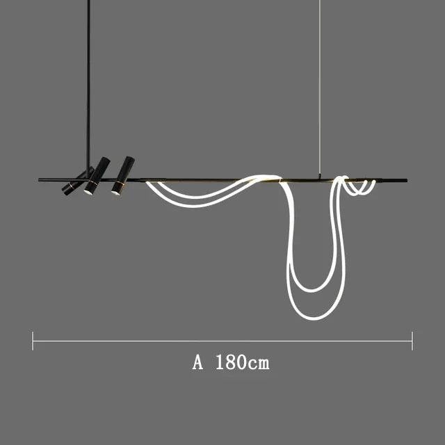 Axyaa Black LED Pendant Chandelier for Kitchen Dining Table - Modern Home Lighting Fixtures