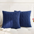 Axyaa Knitted Pillow Cover in Ivory White Red Blue Black Soft Diamond Plaid