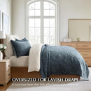King Size Axyaa Luxury Pearl Velvet Quilt Set: Soft Paisley-Stitch Comforter with Shams