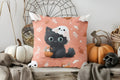Axyaa Halloween Ghost & Floral Pillow Cover for Sofa, Bedroom, Car