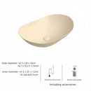 Axyaa Oval Ceramic Vanity Sink - Elegant Bathroom Washbasin, Drainage Accessories