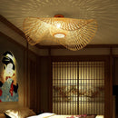 Axyaa Bamboo Weave Ceiling Light - Zen Retro Lighting for Restaurant Study Tatami Room