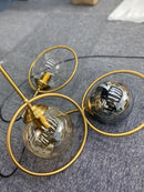 Axyaa Modern Golden Ring Glass Pendant Light Fixture
