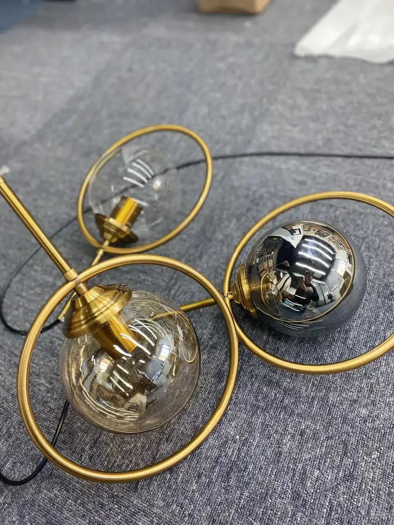 Axyaa Modern Golden Ring Glass Pendant Light Fixture