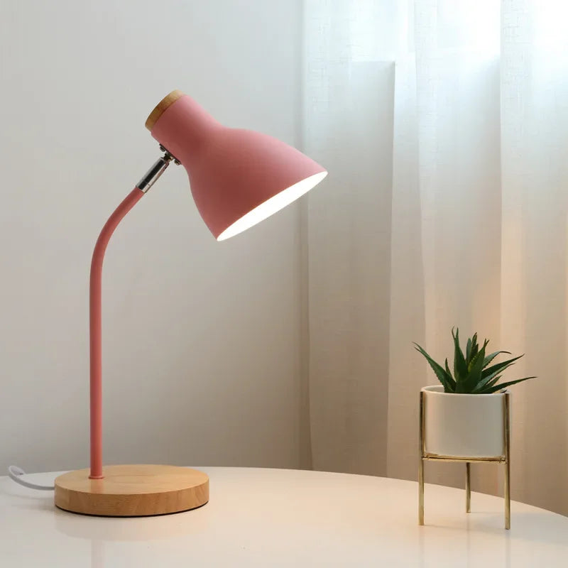 Axyaa Nordic Wooden Desk Lamp - Modern, Simple, and Creative Bedside Lighting
