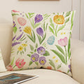 Axyaa Easter Rabbit Print Pillow Cover Cotton Linen Holiday Party Decoration