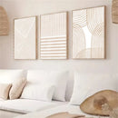 Bohemia Pink Beige Geometric Lines Art Print Wall Decor by Axyaa