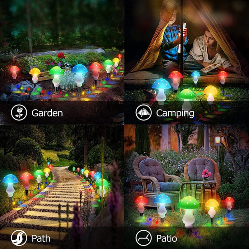 Axya Mushroom Solar Lights for Outdoor Garden Decoration