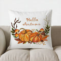 Axyaa Autumn Pumpkin & Floral Throw Pillow Cover for Sofa, Bedroom, Car