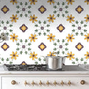 Retro Vinyl Tile Backsplash Panel by Axyaa - Peel and Stick Kitchen Bathroom Décor
