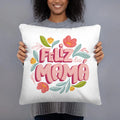 Axyaa Spanish Print White Pillow Case for Mom's Day Celebration