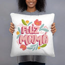 Axyaa Spanish Print White Pillow Case for Mom's Day Celebration