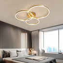 Axyaa 3 Circle Black Led Chandelier for Bedroom Living Dining Room Lighting