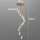 Axyaa Crystal Chandelier Stair Pendant Lamp Living Room Interior Lighting