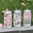 Axyaa Cherry Bow Plastic Cup with Straw Lid: Reusable, 16oz Cute Holiday Drinkware
