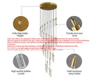 Axyaa LED Crystal Chandelier for Modern Home Living Staircase Hallway Decor