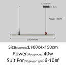 Axyaa LED Black Strip Chandelier for Modern Interior Decoration