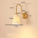 Axyaa Glass LED Wall Sconce, Pull Chain Switch Nordic Copper Light Fixture