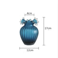 Axyaa Geometric Wavy Stripes Glass Vase Frosted Transparent Hydroponics Wedding Home Decor