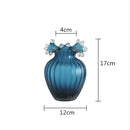 Axyaa Geometric Wavy Stripes Glass Vase Frosted Transparent Hydroponics Wedding Home Decor