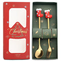 Axyaa Christmas Theme Cutlery Set - Elk Deer Christmas Hat Tree Fork Spoon Stainless Steel