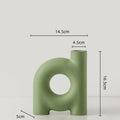 Axyaa Geometric Ceramic Vase - Hollowed Letters Flower Arrangement Home Decor