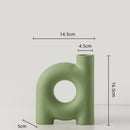 Axyaa Geometric Ceramic Vase - Hollowed Letters Flower Arrangement Home Decor