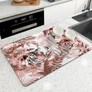 Axyaa Tiger Absorbent Drying Mat for Kitchen and Coffee Bar