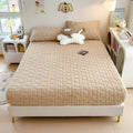 Axyaa Plush Jacquard Velvet Fitted Bed Sheet for Double King Queen Bed