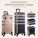 Axyaa 4 in 1 Makeup Trolley Case on Wheels with Lock Salon Storage Case