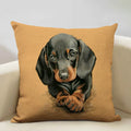Axyaa Cute Dog Decorative Cushion Cover 45x45cm Linen Sofa Pillowcase Home Bedroom Decor