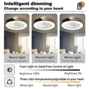 Axyaa Smart LED Ceiling Fan Light 6-Speed Remote Control 52CM Wood Living Room Bed