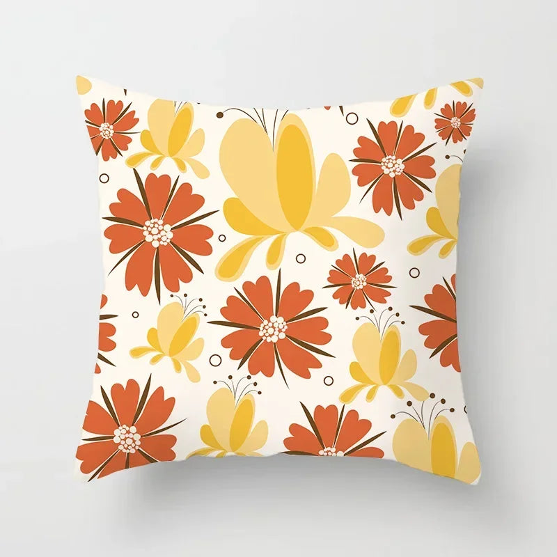 Axyaa Abstract Line Flower Print Pillowcase