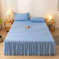 Axyaa Solid Color Bed Skirt with Elastic Band, Queen/King Size, Brushed Fabric